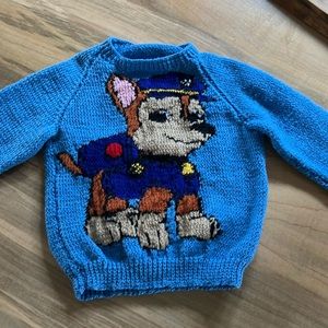 Custom made Chase (Paw Patrol) knit sweater